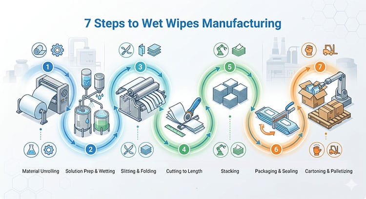 7 Steps to Wet Wipes Manufacturing
