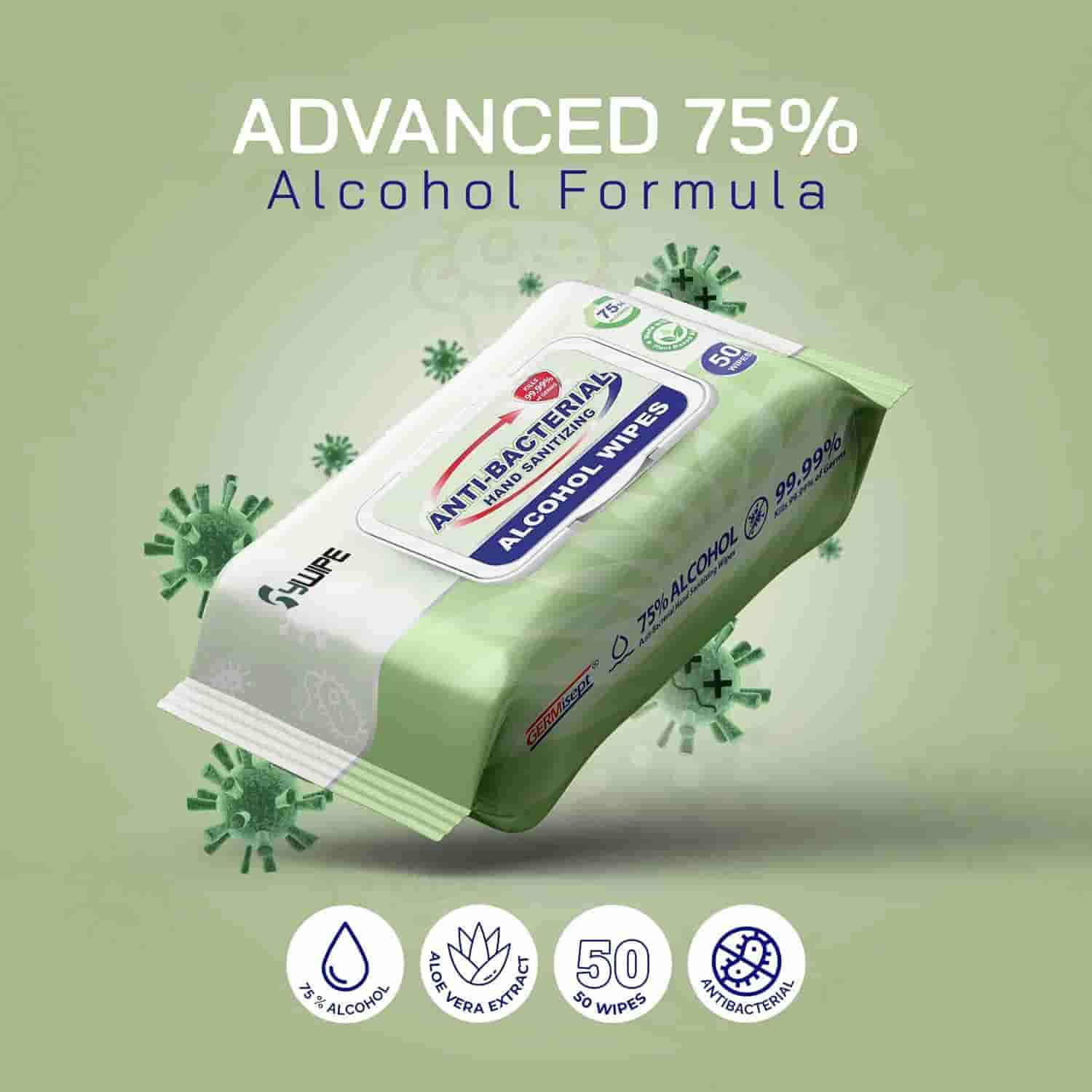 Bulk advanced 75% alcohol wipes 50 pack with flip-top lid for hand sanitizing and surface disinfection