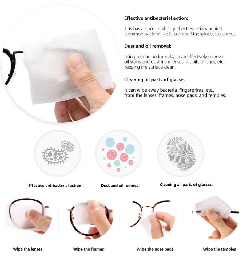 SYWIPE individually wrapped anti-fog lens wipes for eyeglasses