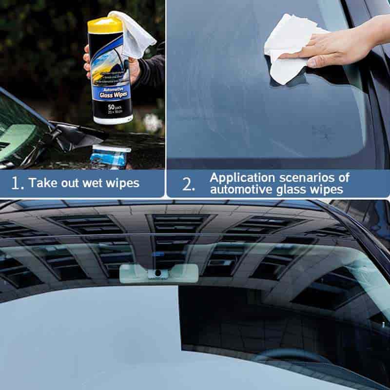 Premium low-residue glass wipes for household windows and automotive windshields