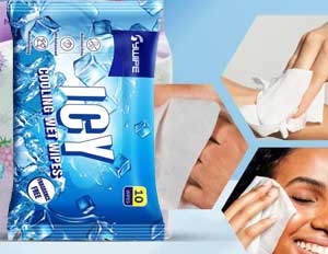 SYWIPE custom cooling wet wipes packaging options and daily facial cleansing application