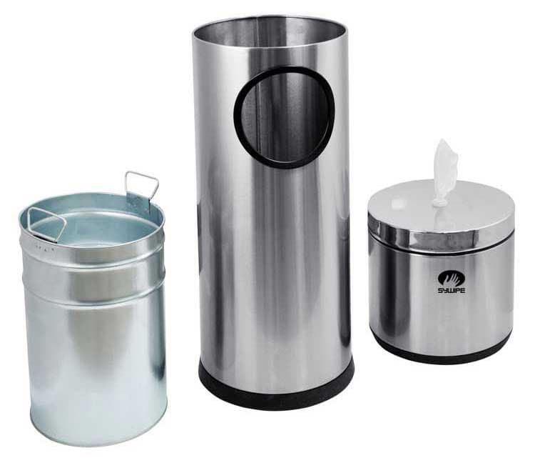 Custom private label gym wipes dispenser stand parts including galvanized inner bucket and main shell