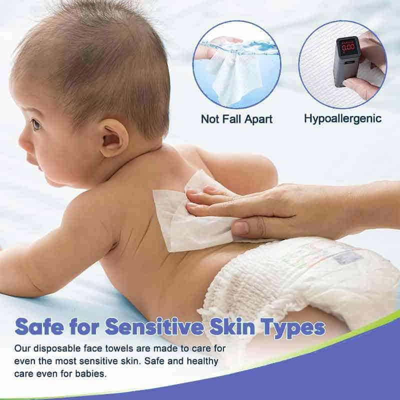 Custom private label hypoallergenic disposable baby face towels safe for ultra-sensitive skin