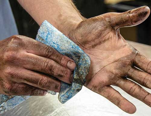 Custom private label industrial workshop hand cleaning wipes removing heavy grease and grime