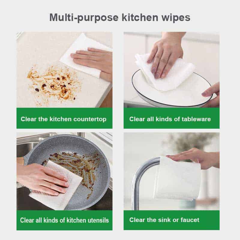 SYWIPE household kitchen degreaser wipes cleaning a stainless steel range hood