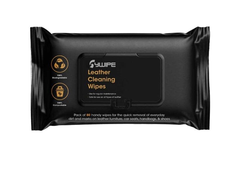 Private label leather care wipes for automotive seats and leather goods
