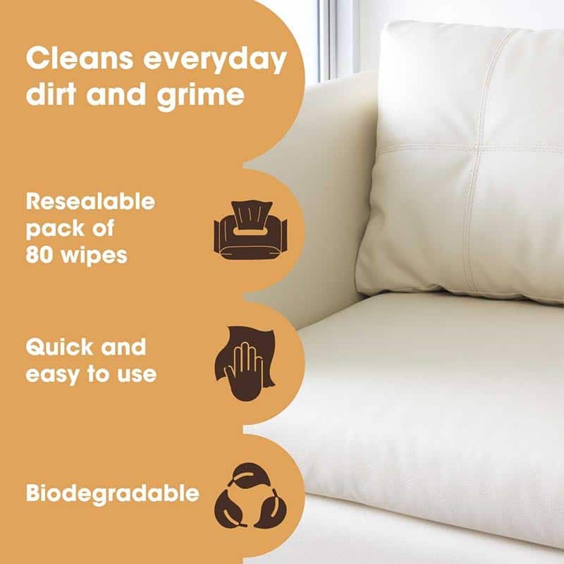 Private label leather care wipes for automotive seats and leather goods