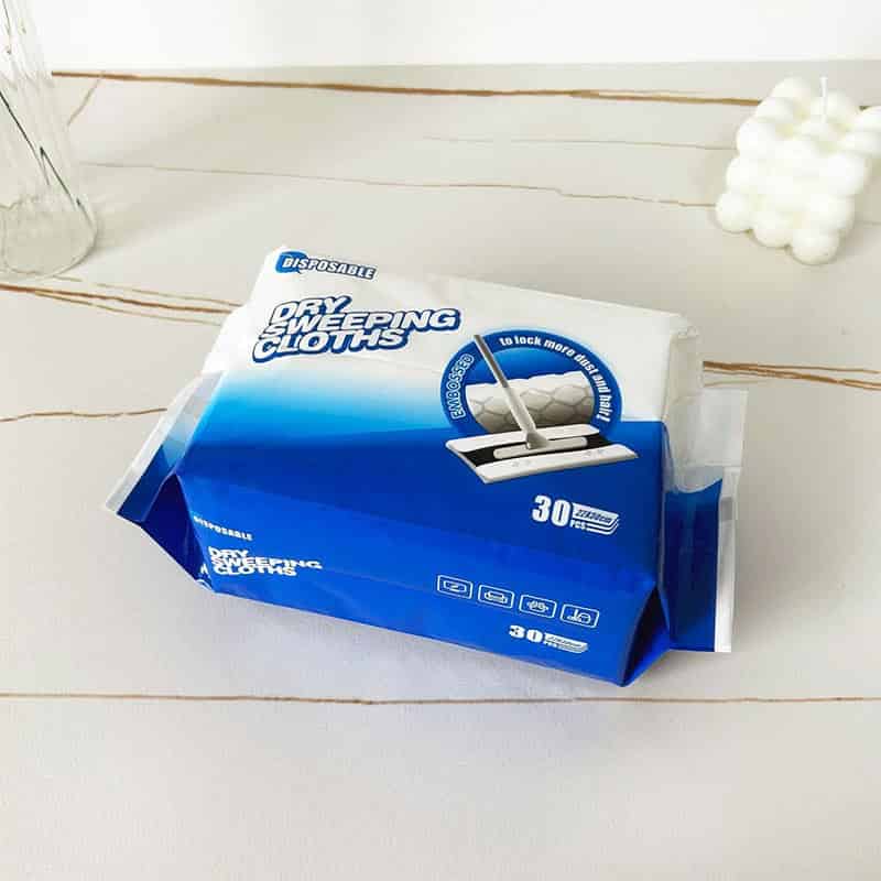 A package of SYWIPE 30pcs disposable dry sweeping cloths for floor dusting and mop compatibility