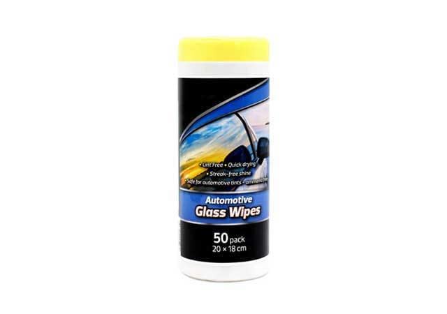 Streak-free glass cleaning wipes for industrial windows, mirrors, and transparent surfaces.
