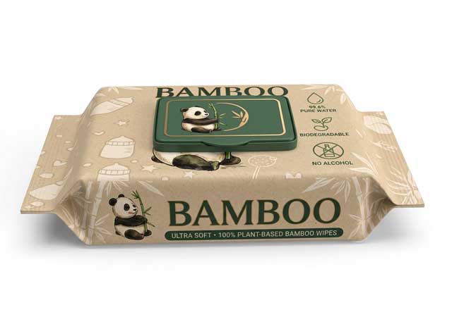 SYWIPE eco-friendly biodegradable bamboo baby wet wipes in a soft pack with a plastic lid
