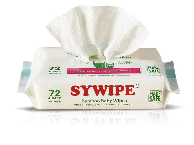 Custom SYWIPE private label bamboo baby wipes in 72 count jumbo flow pack