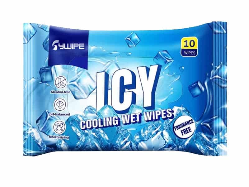 SYWIPE icy cooling wet wipes 10 count travel pack for instant skin freshness during sports