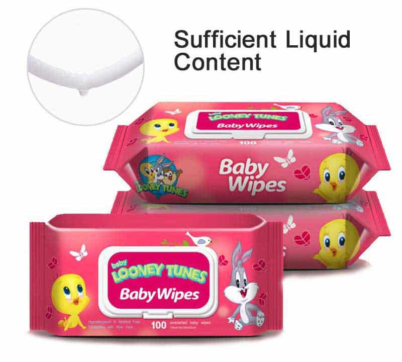 Water-based baby hand and mouth wipes with 99% purified water formula from private label manufacturer.