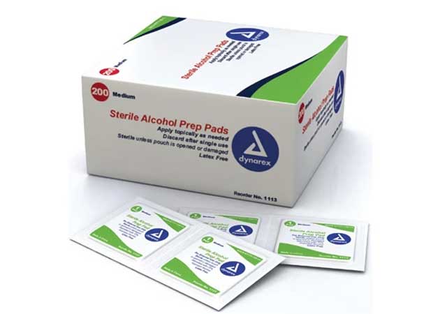 Custom private label sterile alcohol prep pads packaging and individual sachets for skin preparation.